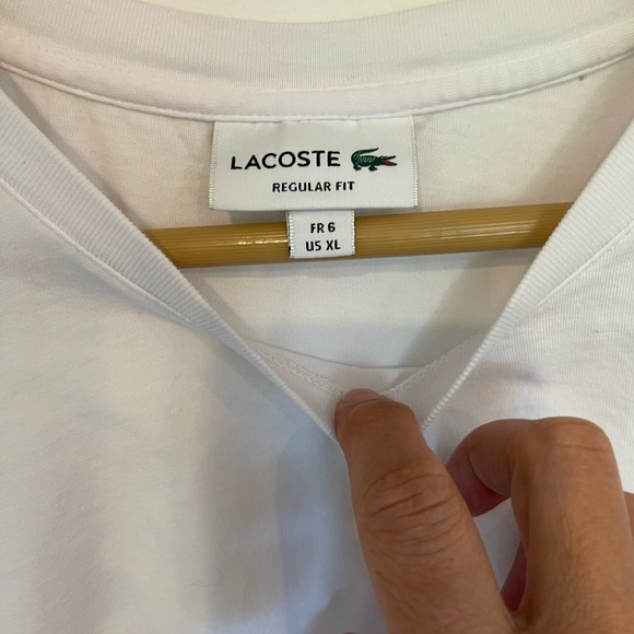 Lacoste White Short Sleeve Regular Fit Side Logo T Shirt - Picture 5 of 16